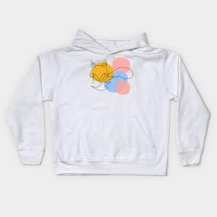 Fox Abstract Line Art Kids Hoodie